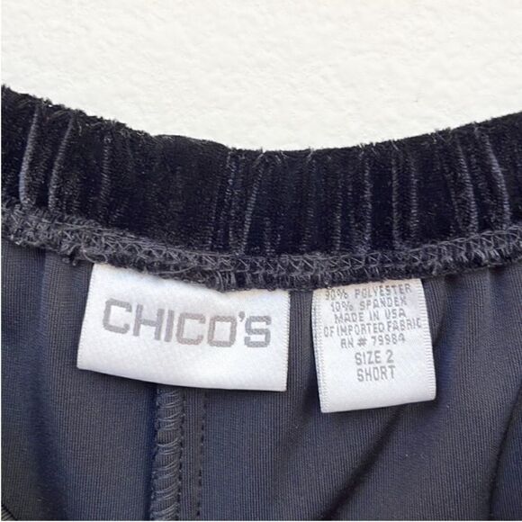 Chico’s Black Velour Straight Leg Track Pants - Picture 7 of 7